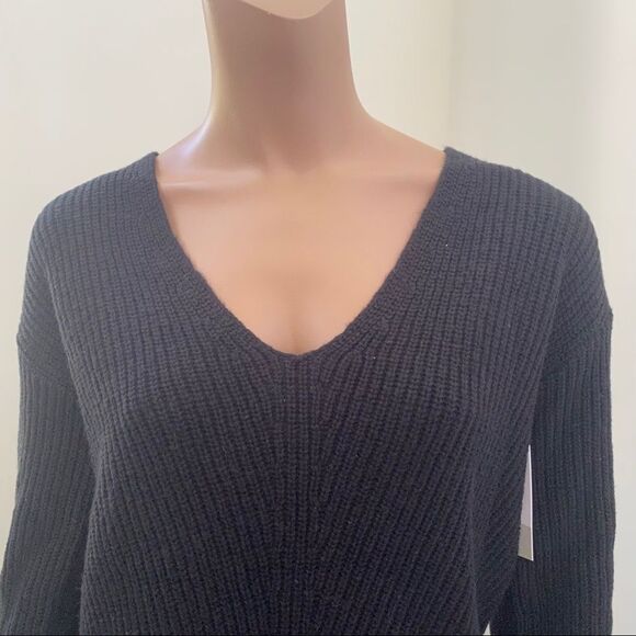 NEW BP black ribbed V neckline knitted sweater XXS - Picture 6 of 9